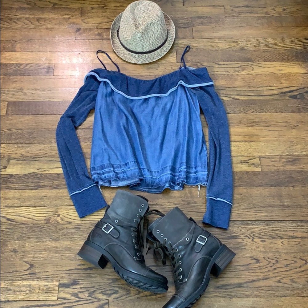 HOST PICK! Cloth and Stone by Anthro denim Top - Picture 1 of 6